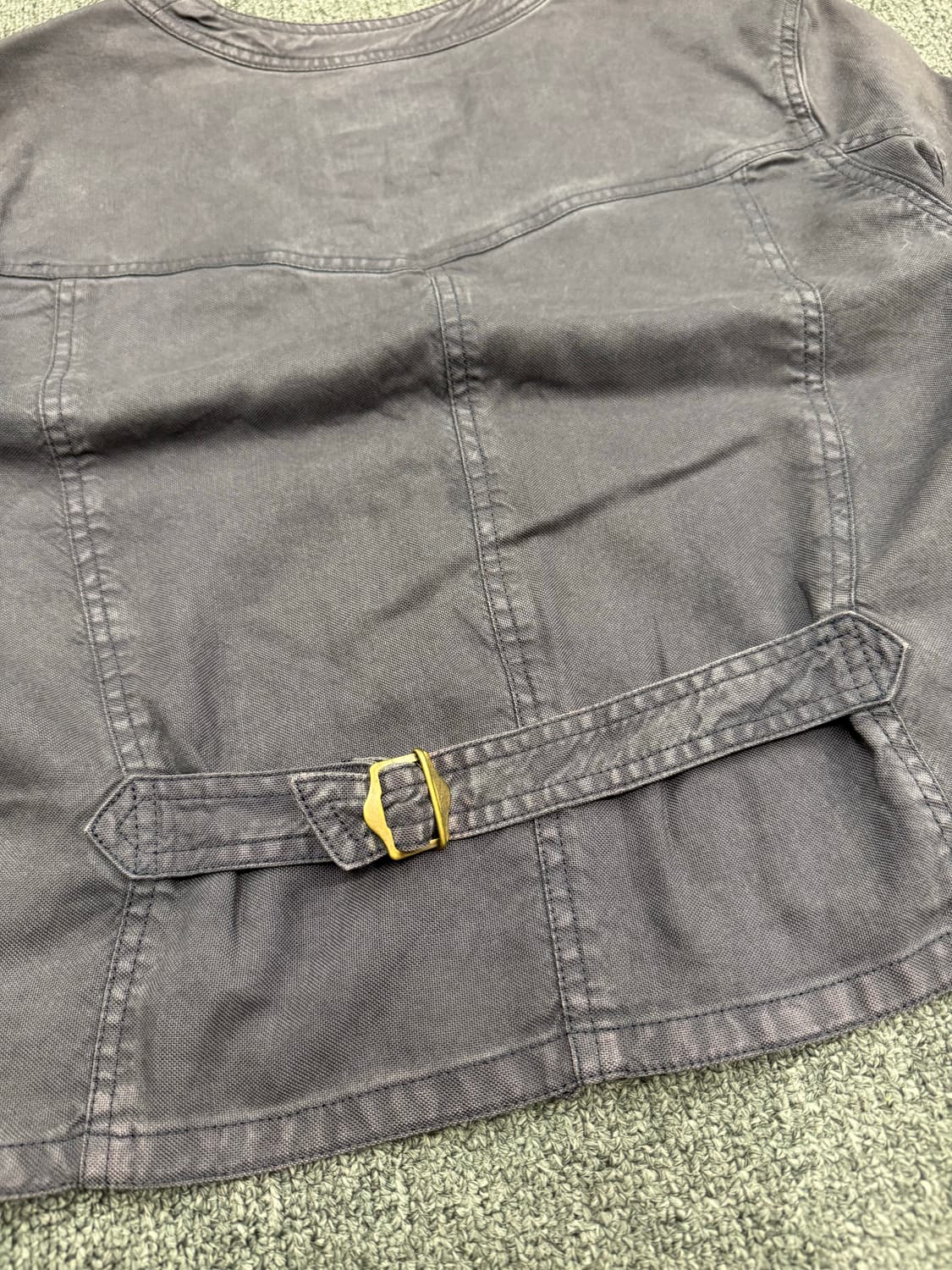 40)Corvo Bianco 빈티지 브이넥 논카라 네이비 자켓 상품이미지5