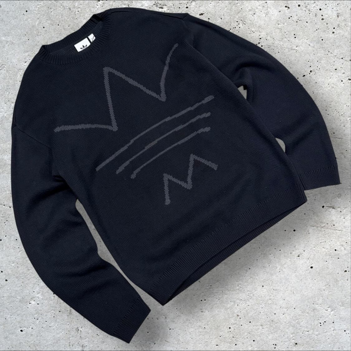 [XS] 아디다스 빅로고 트레포일 니트 블랙 B777 상품이미지1