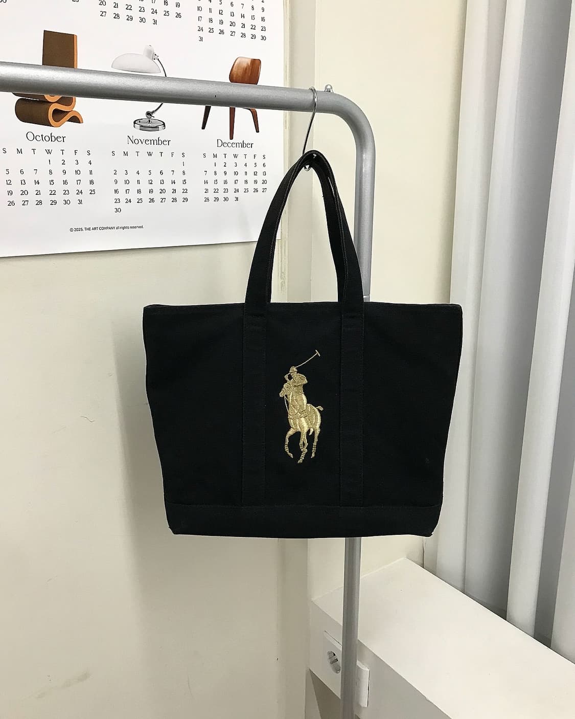 폴로 골드 빅포니 블랙 토트백 가방 상품이미지1