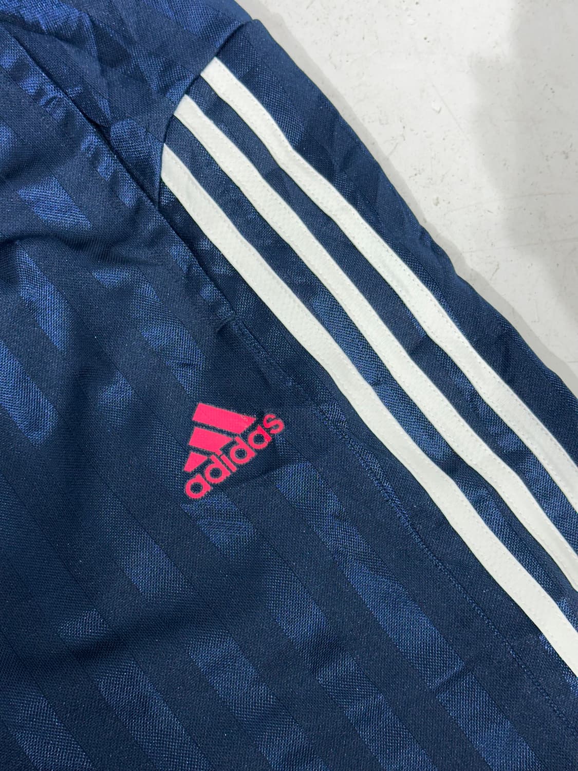 아디다스 네이비 핑크 스몰 로고 화이트 삼선 와이드 트랙 팬츠 L 상품이미지6