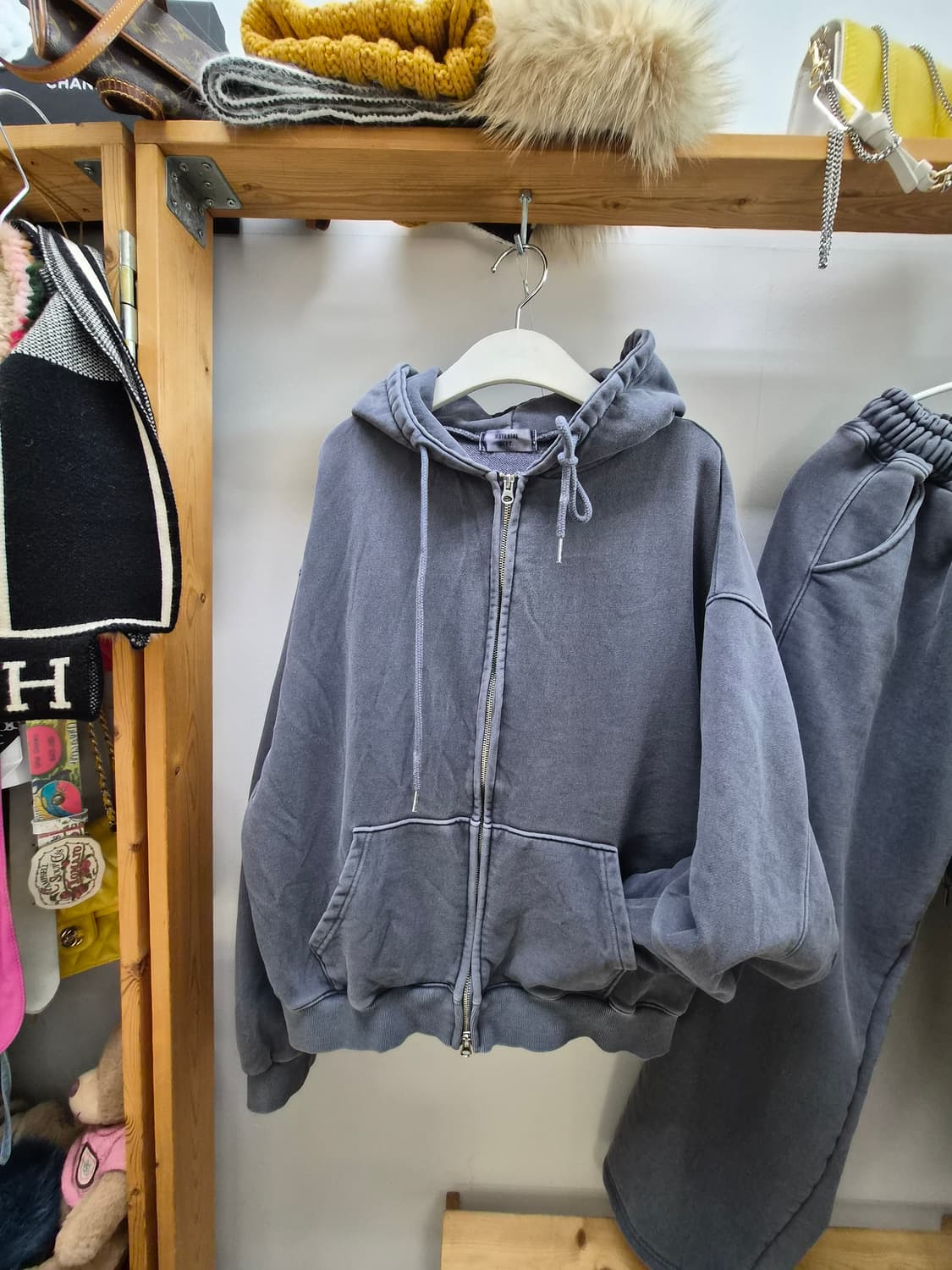 빈티지워싱 후드집업 셋업 상품이미지2