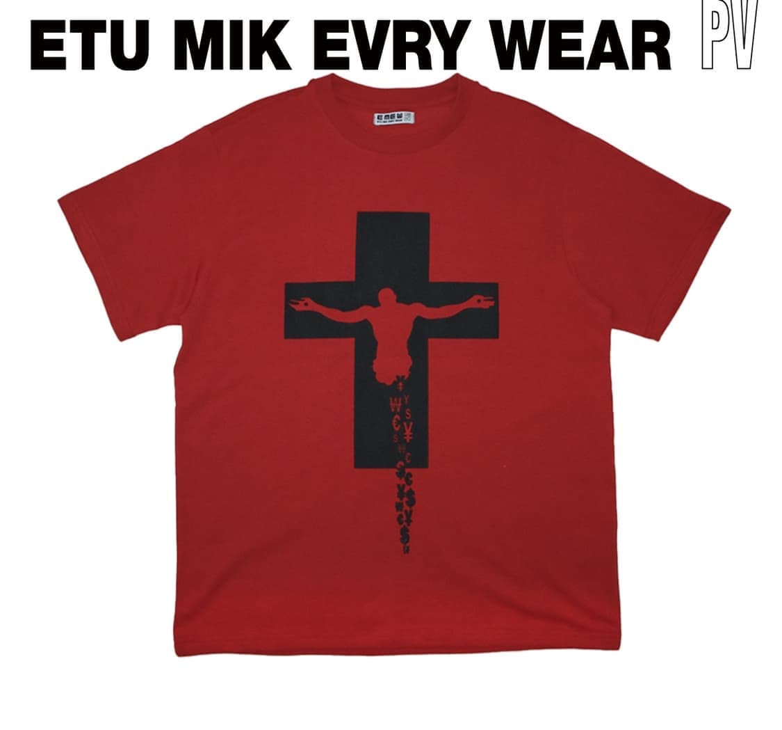 EMEW 에투믹 에브리웨어 빈티지 Emo 펑크 반팔 티셔츠 red 상품이미지1