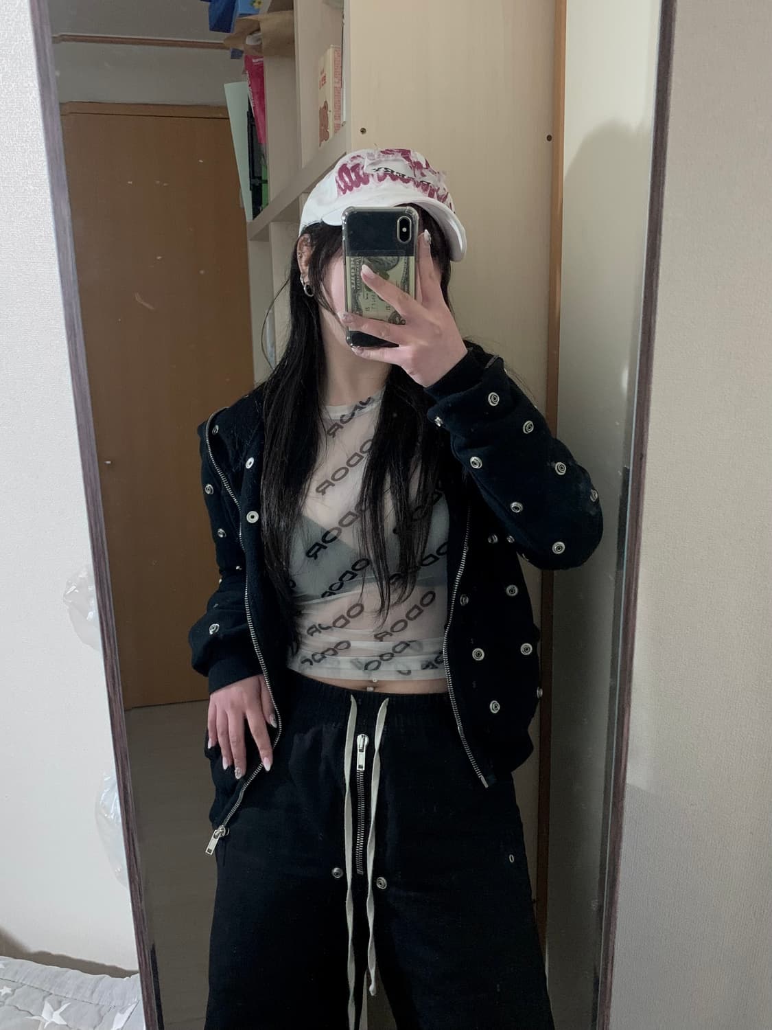 릭오웬스다크쉐도우 스터드 후드집업 M 상품이미지2