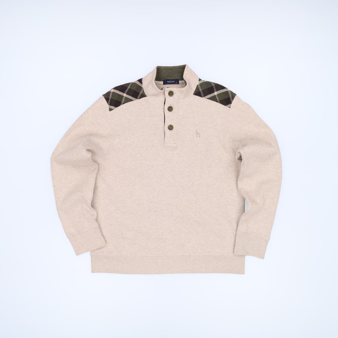 100 헤지스 숄더 체크 반폴라 하프넥 니트 4231 상품이미지1