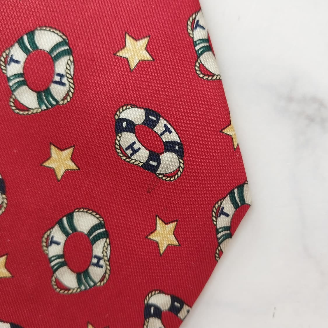 타미 힐피거 실크 라이프링 모티브 넥타이 10.1cm A등급 K2156
 상품이미지8