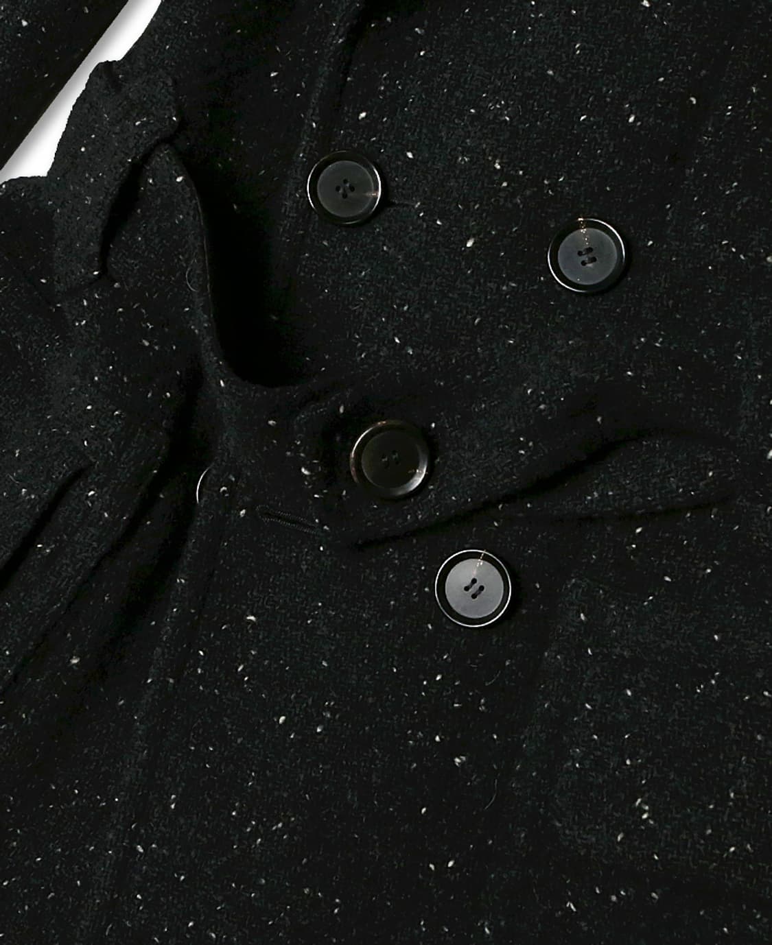 카모시타 [Camoshita] 블랙 울 네프 숄 코트 상품이미지3