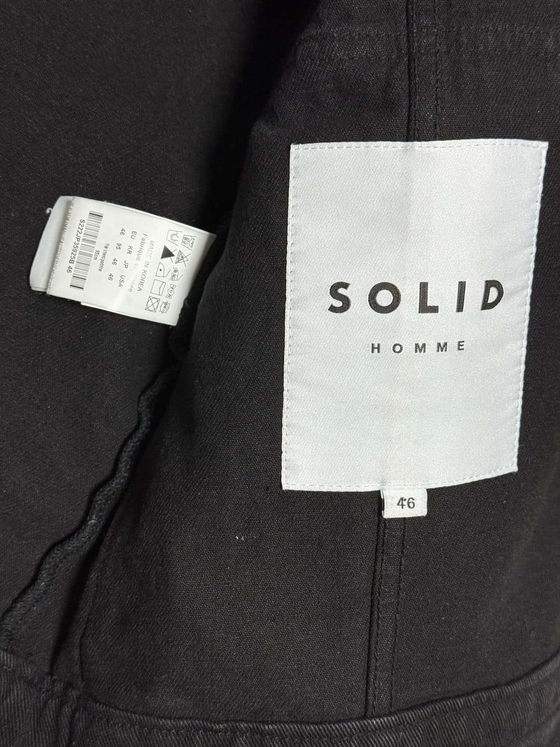 솔리드 옴므 데님 자켓 흑청 상품이미지5