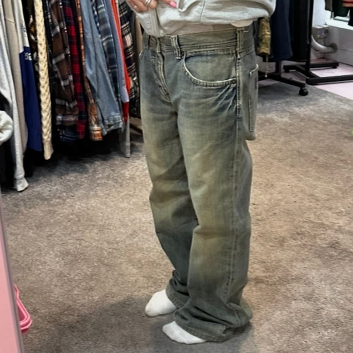 랭글러 빈티지워싱 루즈 스트레이트 데님 팬츠(34) 상품이미지3