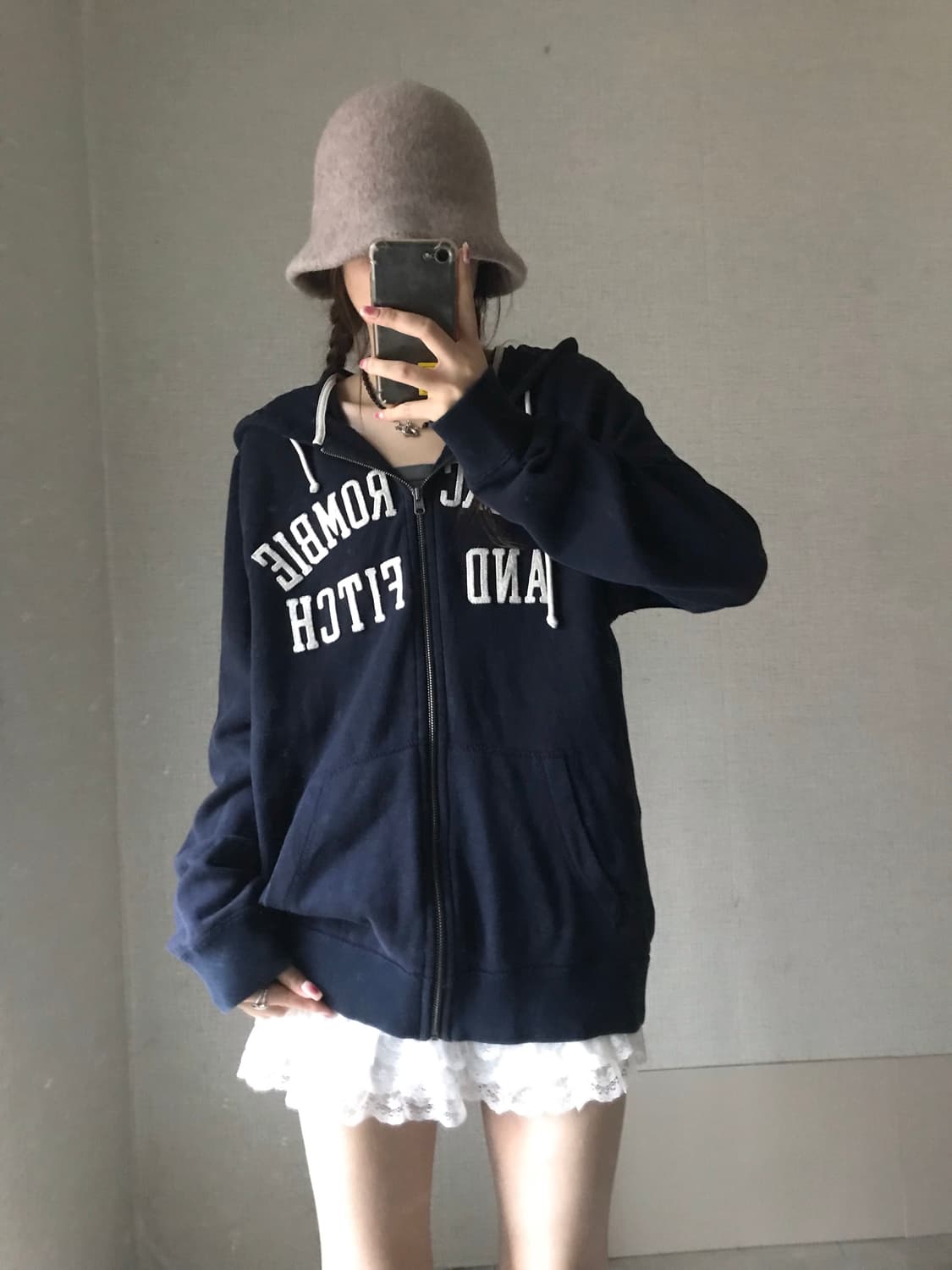 아베크롬비 네이비 오버핏 후드집업 상품이미지5