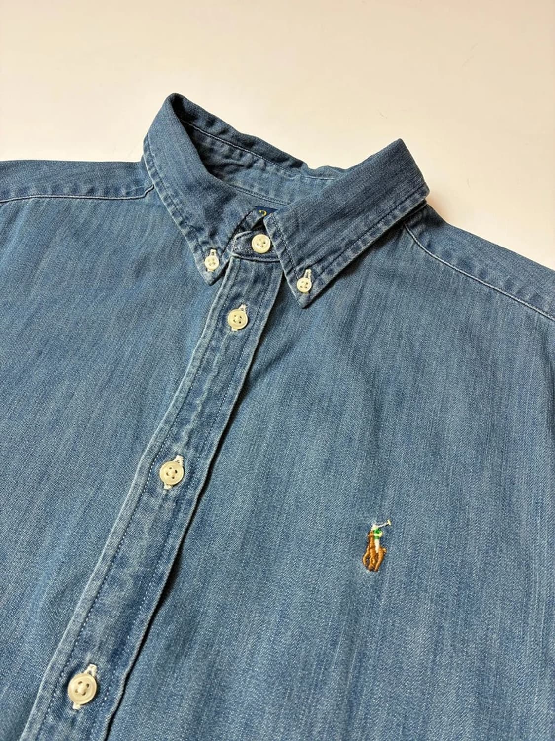 폴로 랄프로렌 자수로고 클래식핏 데님 셔츠 PN9399 상품이미지3
