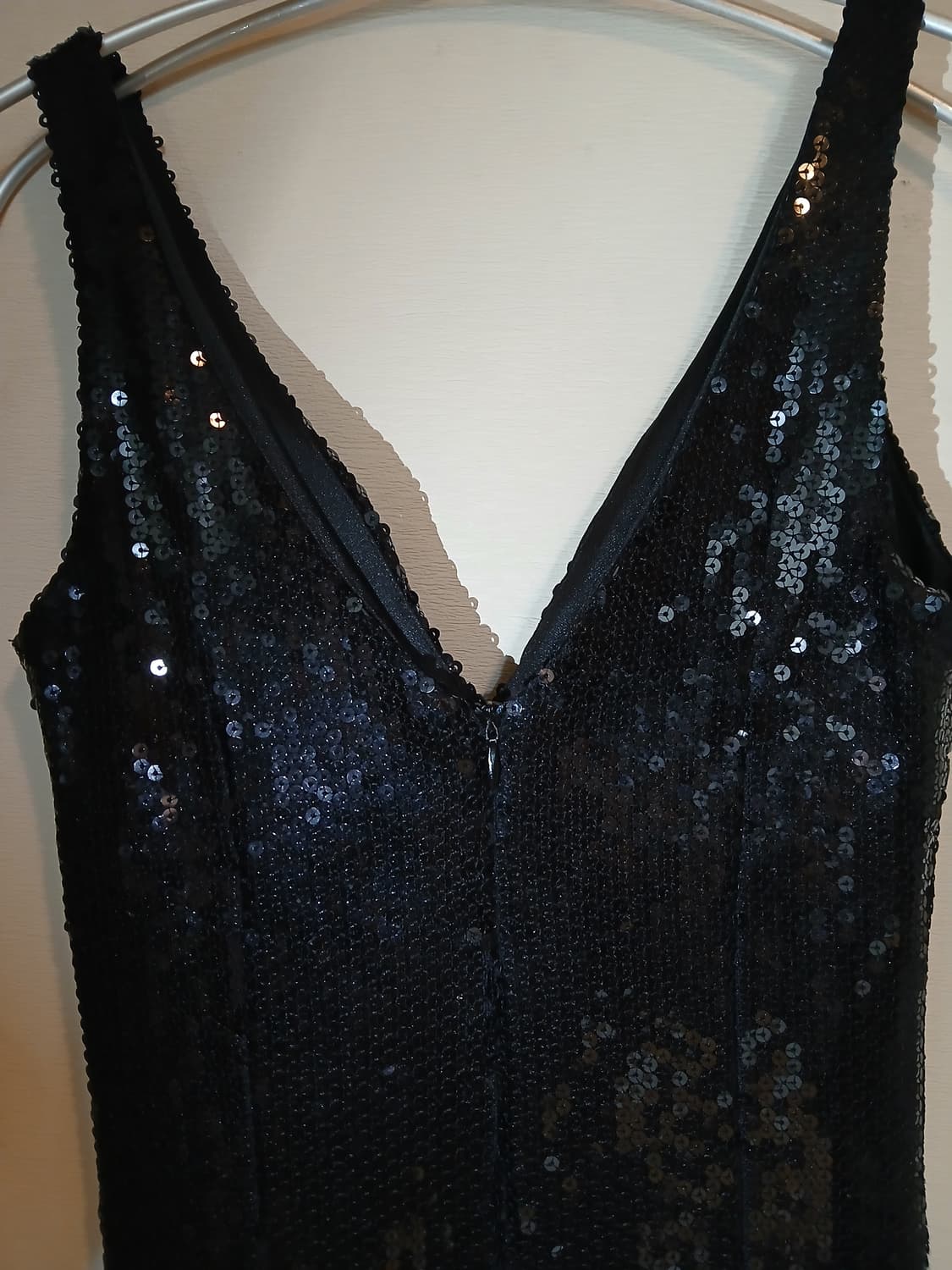 고급 스팽글 브이넥 캡 미니 원피스 드레스 백리스 섹시 홀복 클럽 파티룩 상품이미지3