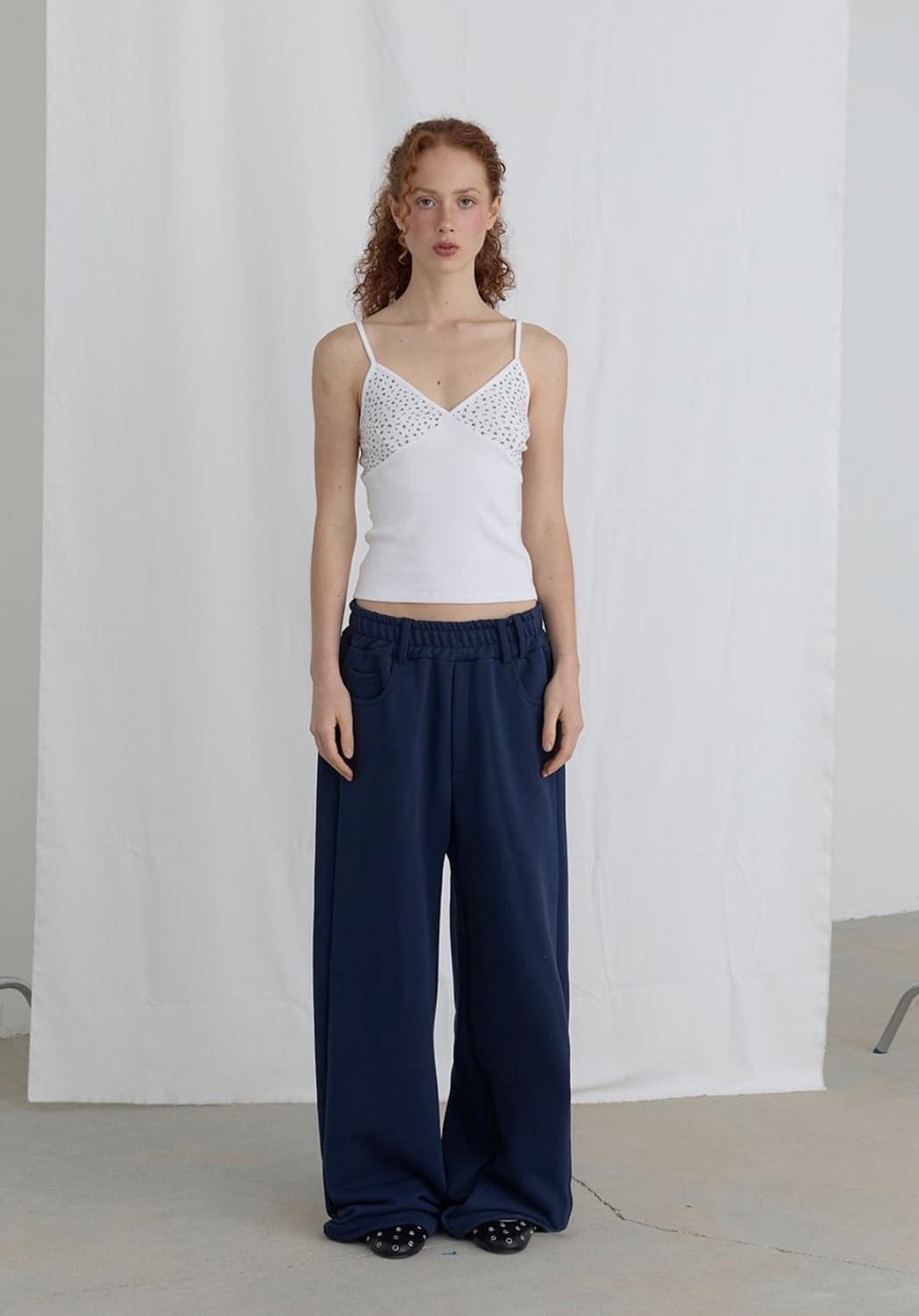 오데스 BELT LOOP SWEAT PANTS (navy) 상품이미지1