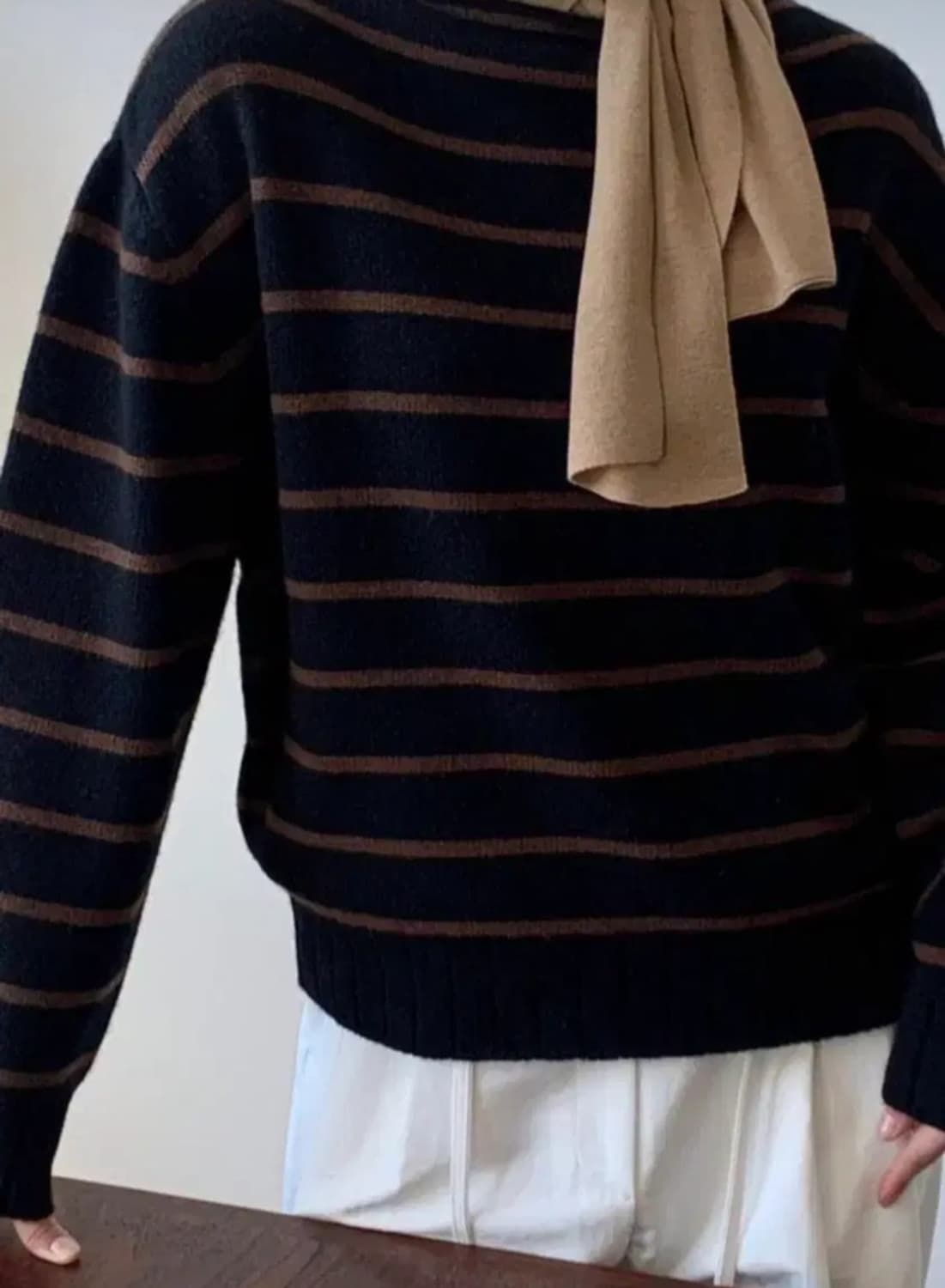 문달 니트 Blando stripe knit in Red 상품이미지5