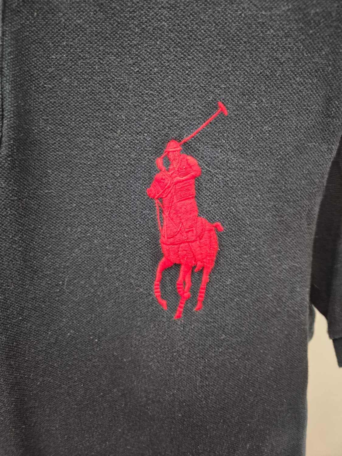 폴로 랄프로렌 빅포니 카라티 블랙 레드 XL 상품이미지5