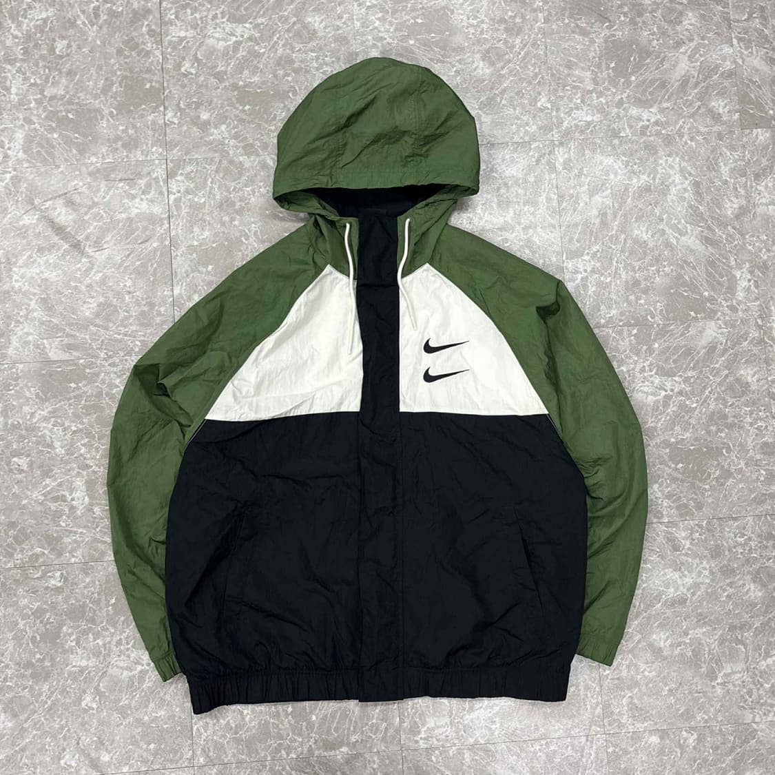 나이키 준신형 더블스우시 배색 윈드브레이커 자켓 바람막이 희귀져지(110 상품이미지1