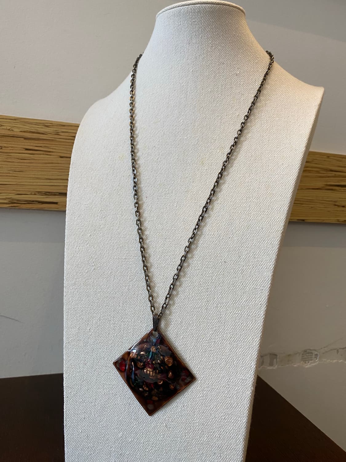 빈티지 브론즈 사각 목걸이 상품이미지2