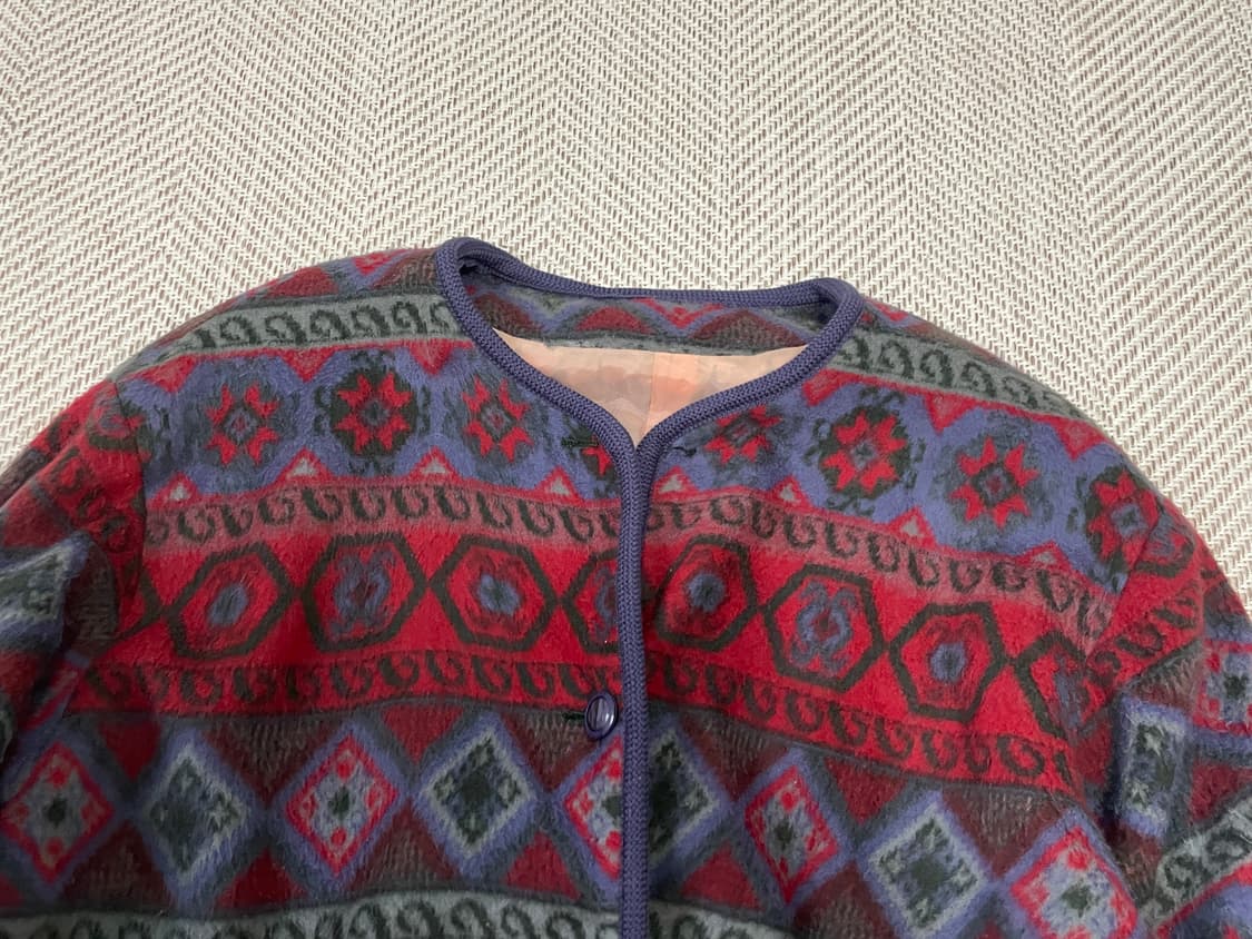 빈티지 에스닉 지오메트릭 노카라 자켓 J03561 상품이미지3