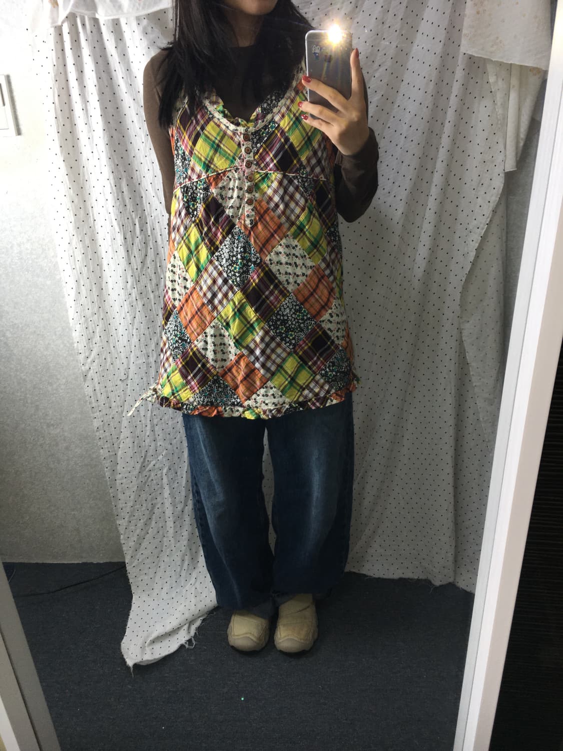 패치 패턴 슬리브리스 상품이미지4