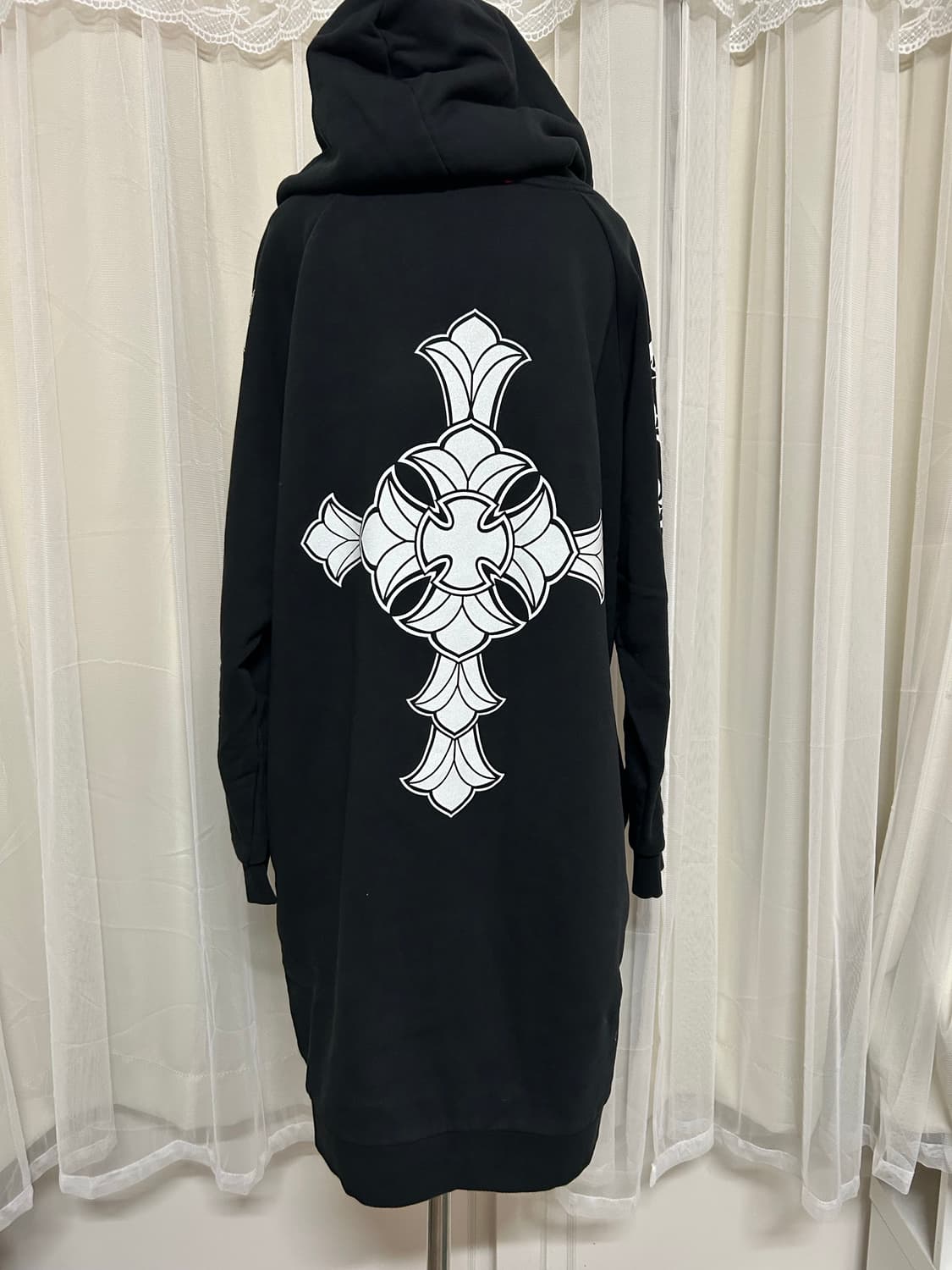 에드하디 큐빅글리터 패턴 롱 후드티 상품이미지1