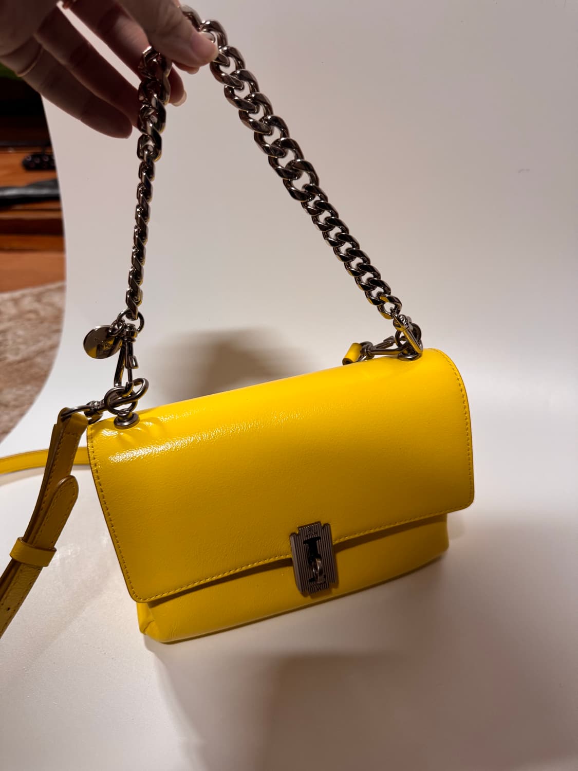 분크 바게트 체인 숄더백 옐로우 미니 상품이미지6
