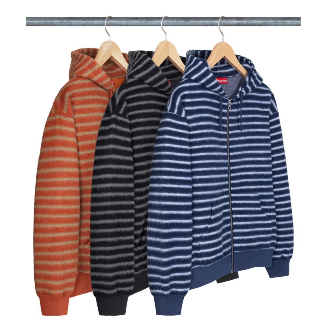 슈프림 브러쉬드 집업 후드 스웨트셔츠 블랙 23FW 상품이미지1