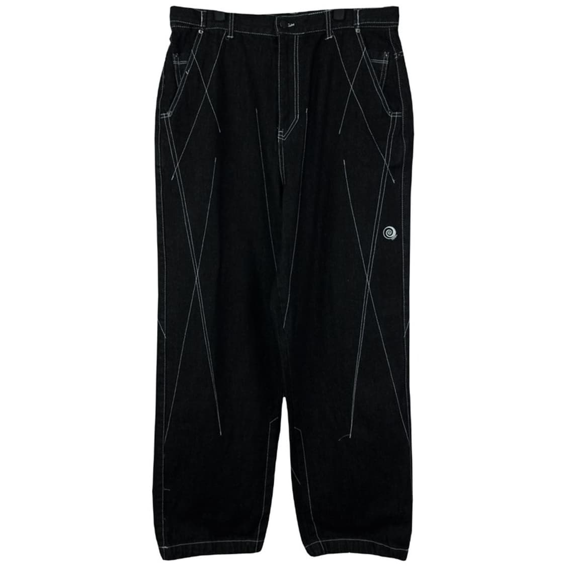 [트래블] 루즈핏 스티치 흑청 데님 팬츠 M18298 상품이미지2