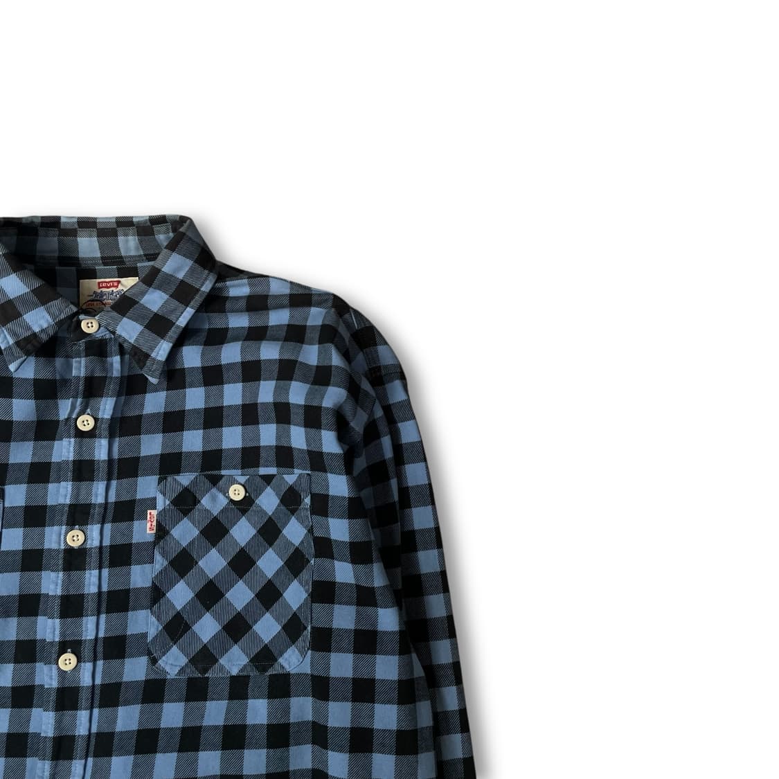 리바이스 블루 블랙 체크 투포켓 긴팔 셔츠 100 상품이미지2