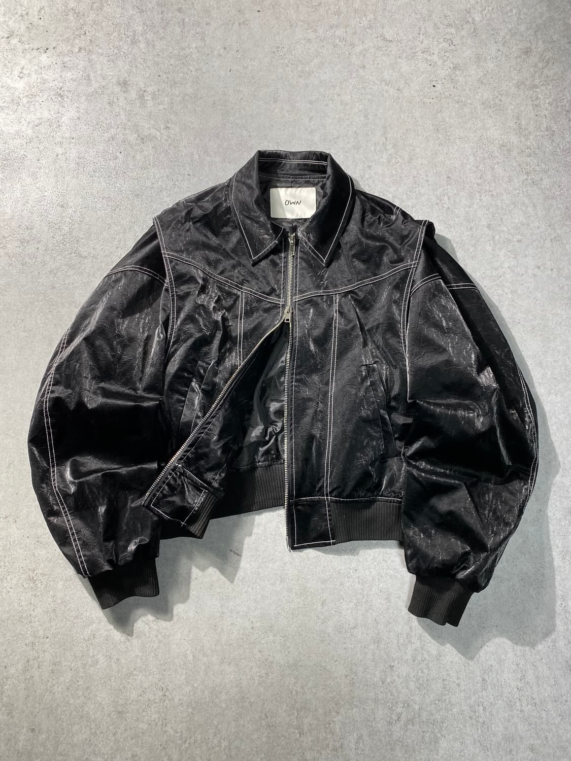 [F] OWN 투웨이 새틴 집업 자켓 상품이미지1