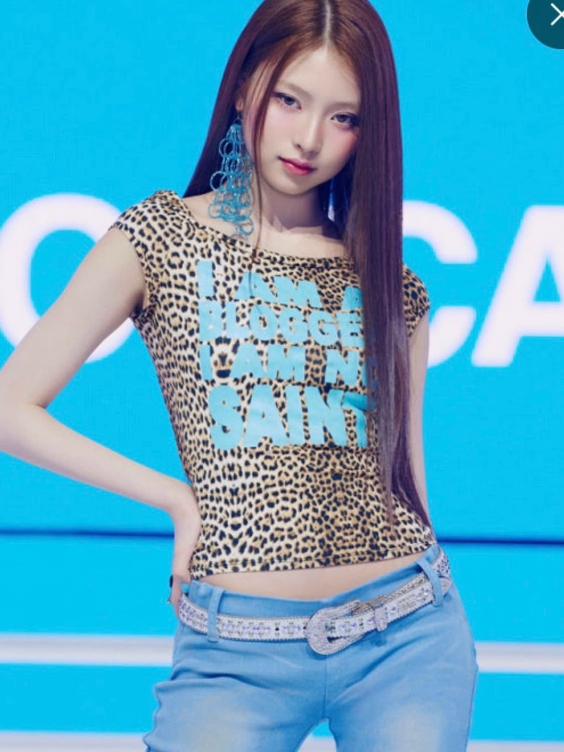 오마이티 키키 하음 착용 레오파드 티셔츠 새상품 상품이미지1