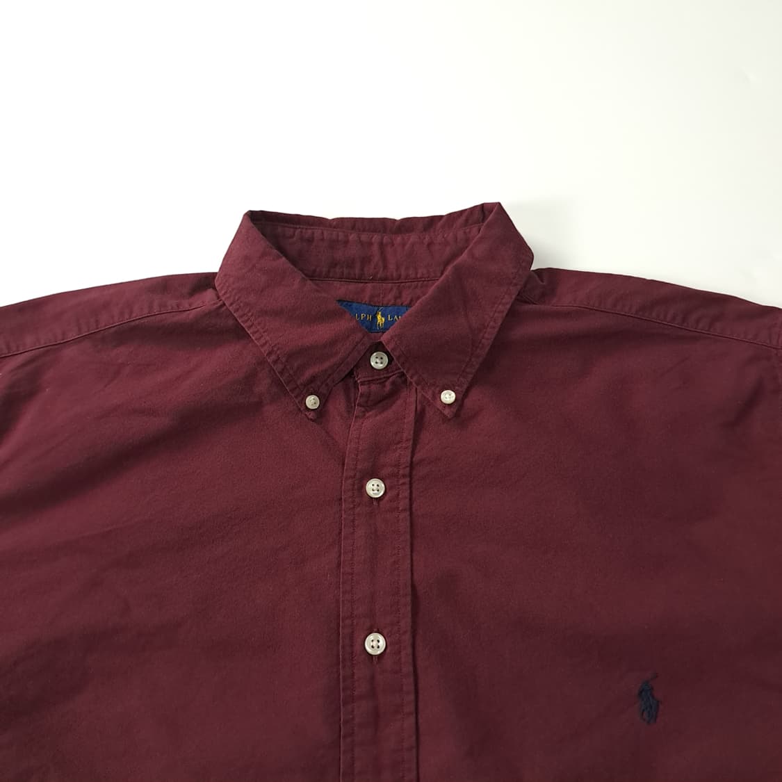 CK322 XB 폴로 QR인증 버건디와인 버튼다운 셔츠 남방 상품이미지2
