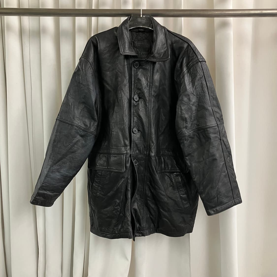 VTG 빈티지 양가죽 하프 코트 L 상품이미지1