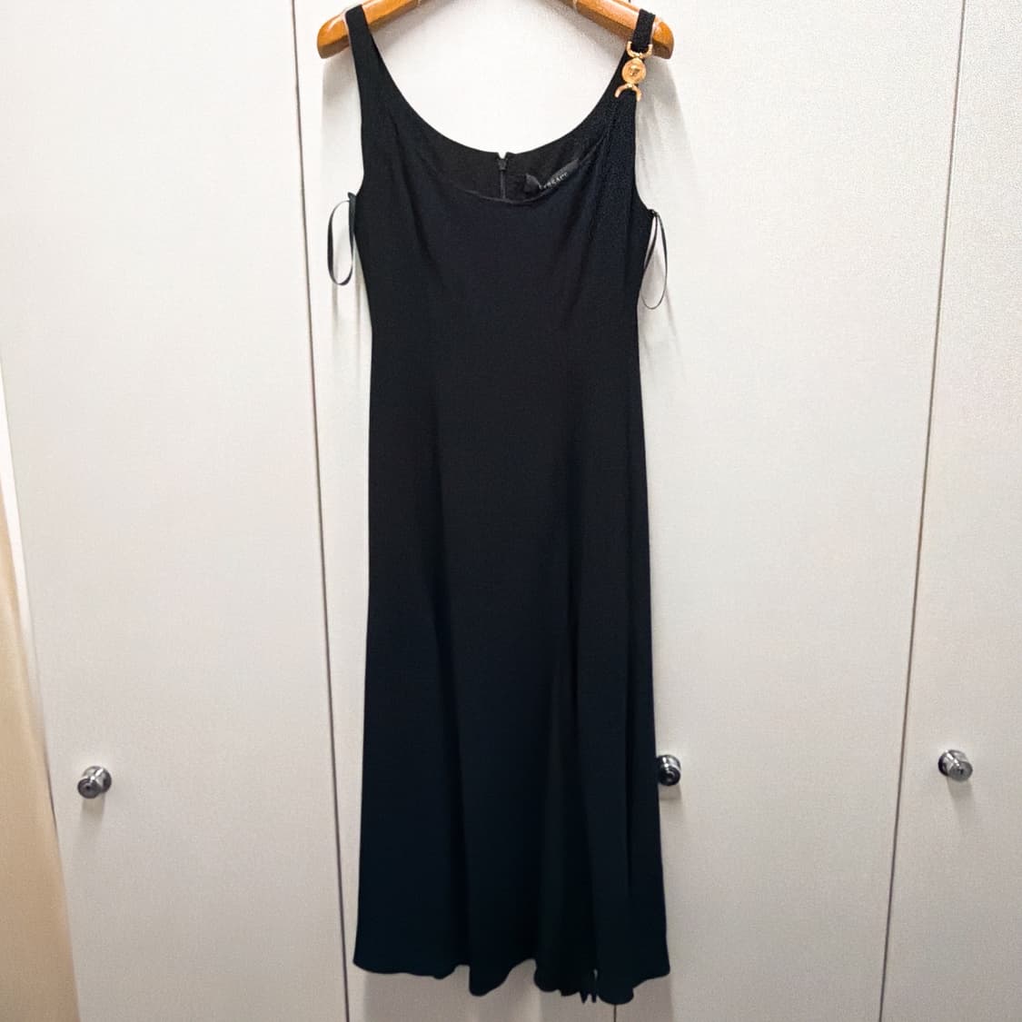 (정품/새상품) 베르사체 여성 블랙 메두사 플리츠 미디 드레스 상품이미지1