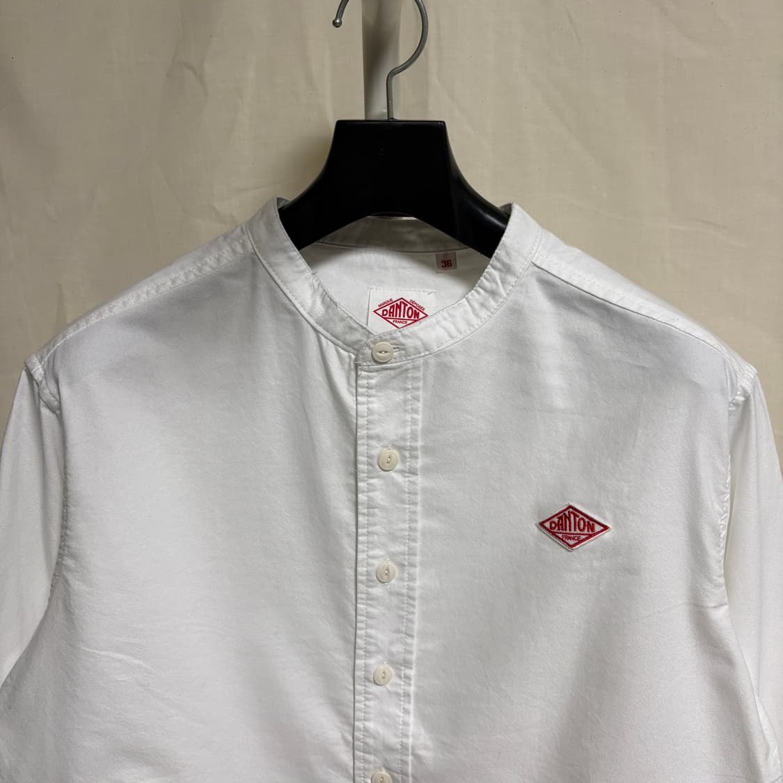 단톤 JAPAN MADE 코튼 밴드카라 셔츠 / 화이트, 36 상품이미지2