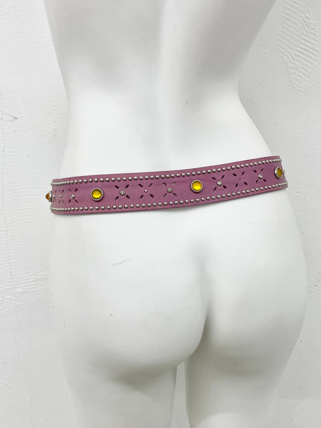 리얼레더 큐빅 스터드 버클 벨트 상품이미지4