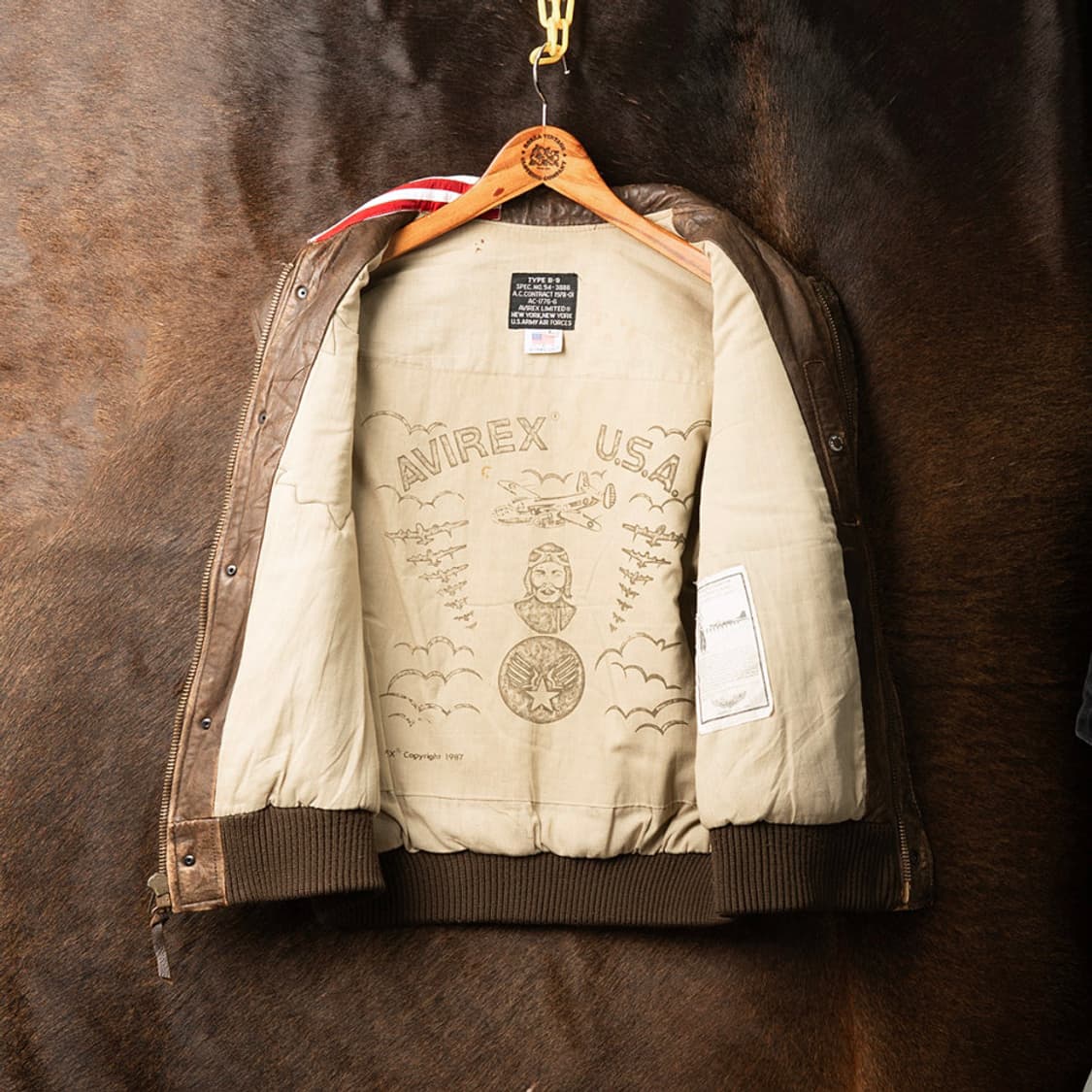 [L] 80s 아비렉스 B-9 레더 플라이트 베스트  상품이미지7