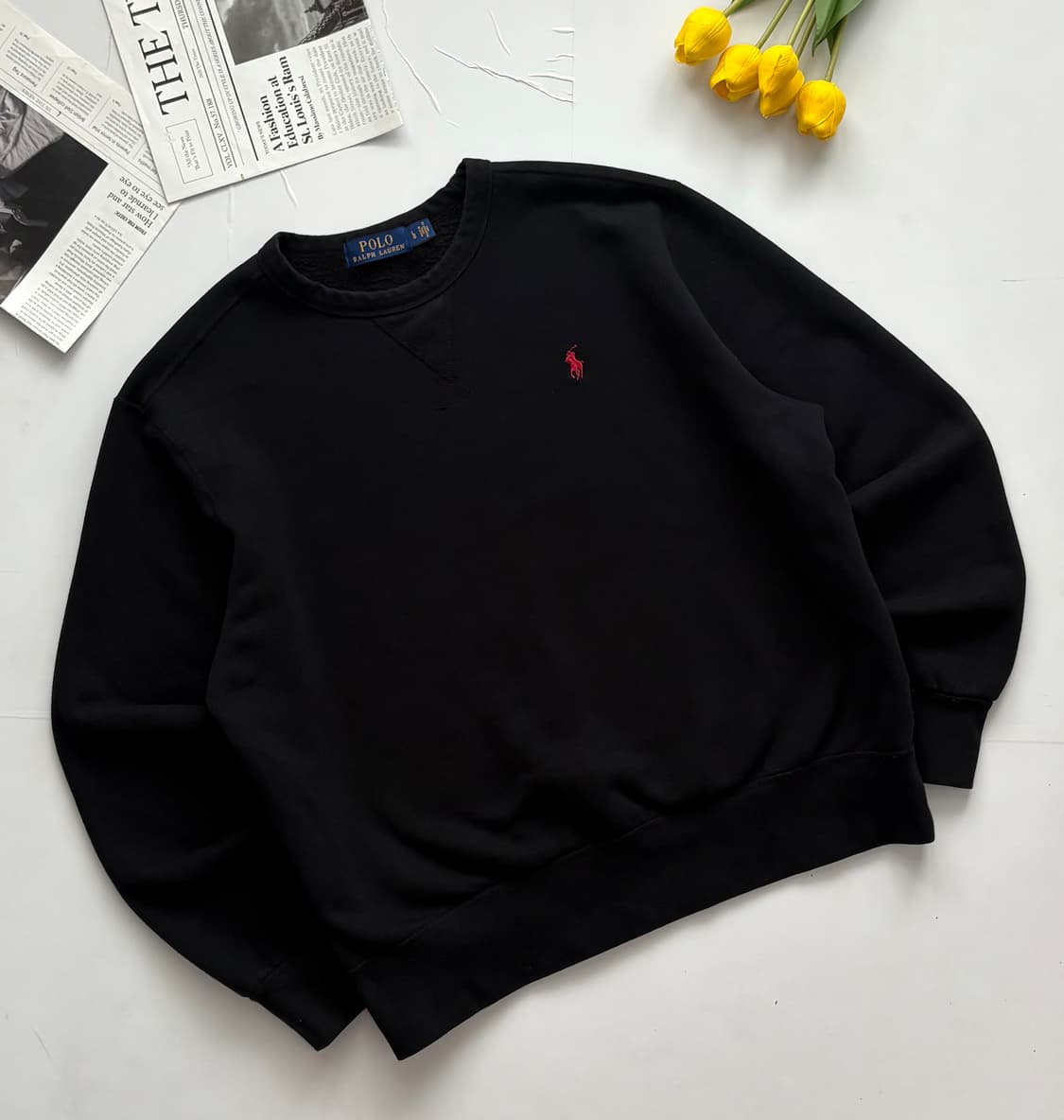 Polo 폴로랄프로렌 오버핏 블랙 맨투맨  상품이미지1