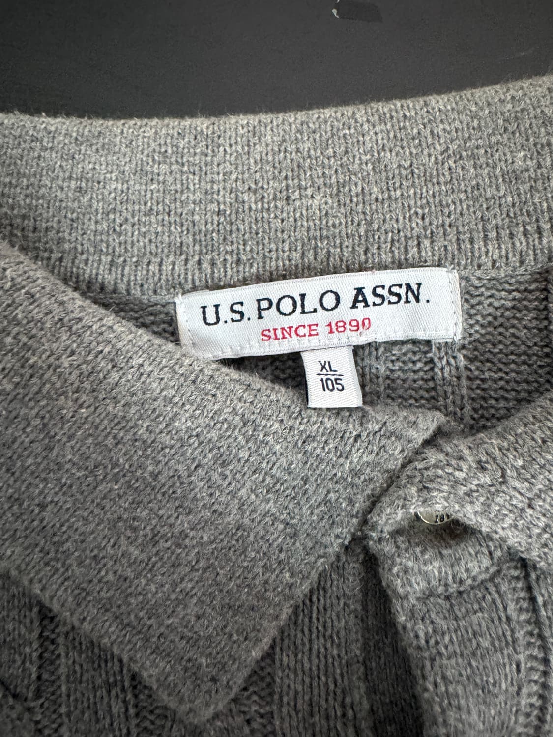 Us폴로 그레이 꽈배기 코튼 니트 L~XL 상품이미지2