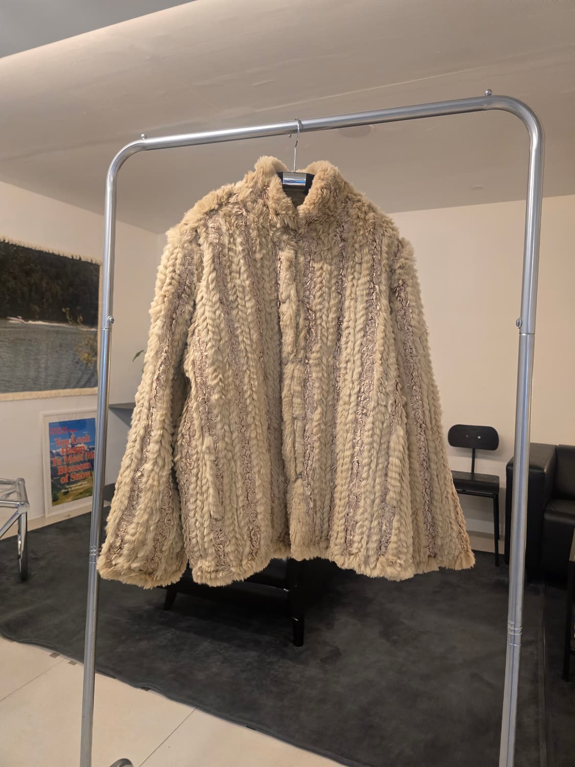 베이지 퍼 양면코트 상품이미지1