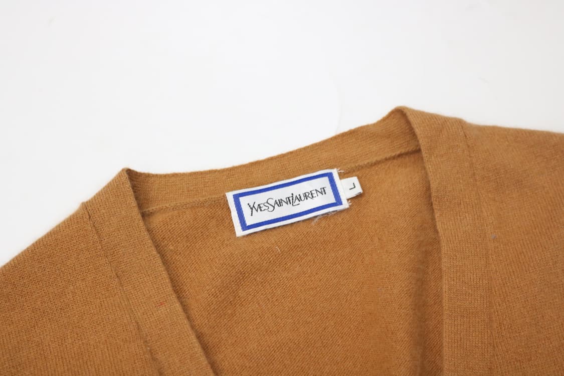 입생로랑 90s 빈티지 100% 캐시미어 니트 베스트 카멜 (L) 상품이미지5