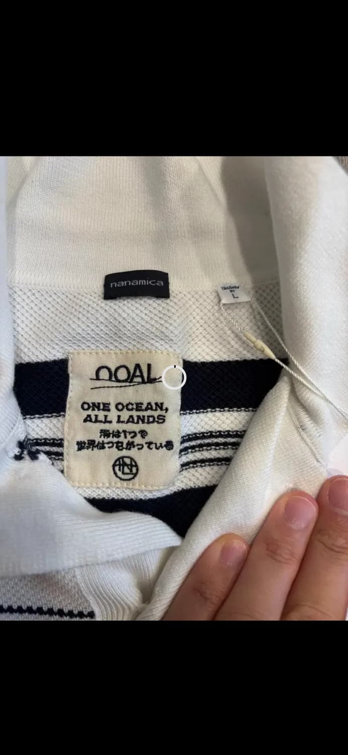 24SS 나나미카 스트라이프 폴로 니트 셔츠 에크루 L사이즈 상품이미지2