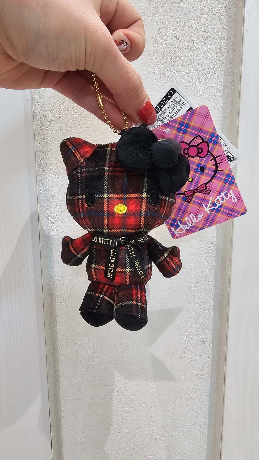 일본정품 산리오 헬로 키티 마스코트 컬렉션 타탄 블랙 상품이미지1