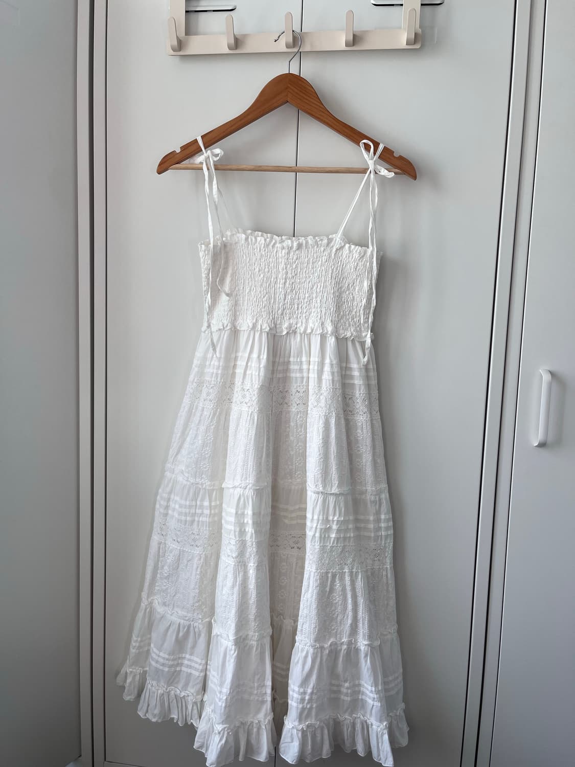 (Rare) Vintage 화이트 레이스 펀칭 패치 원피스  상품이미지5