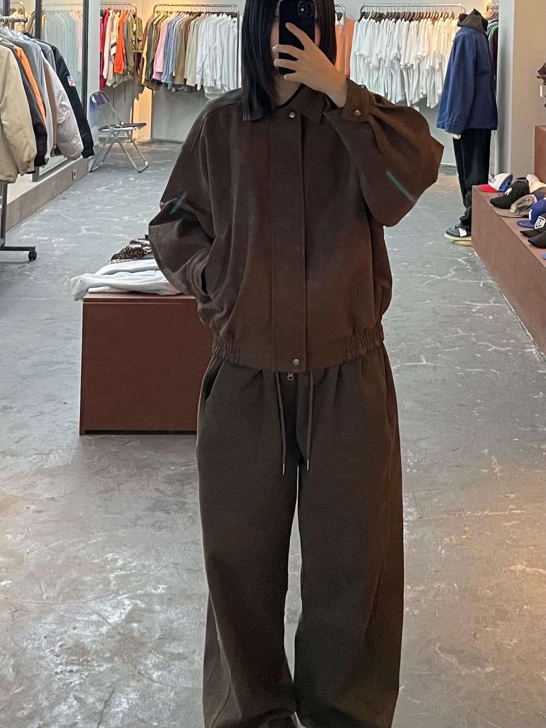 빈티지 브라운 스웨이드 가죽 자켓 H1257 상품이미지1