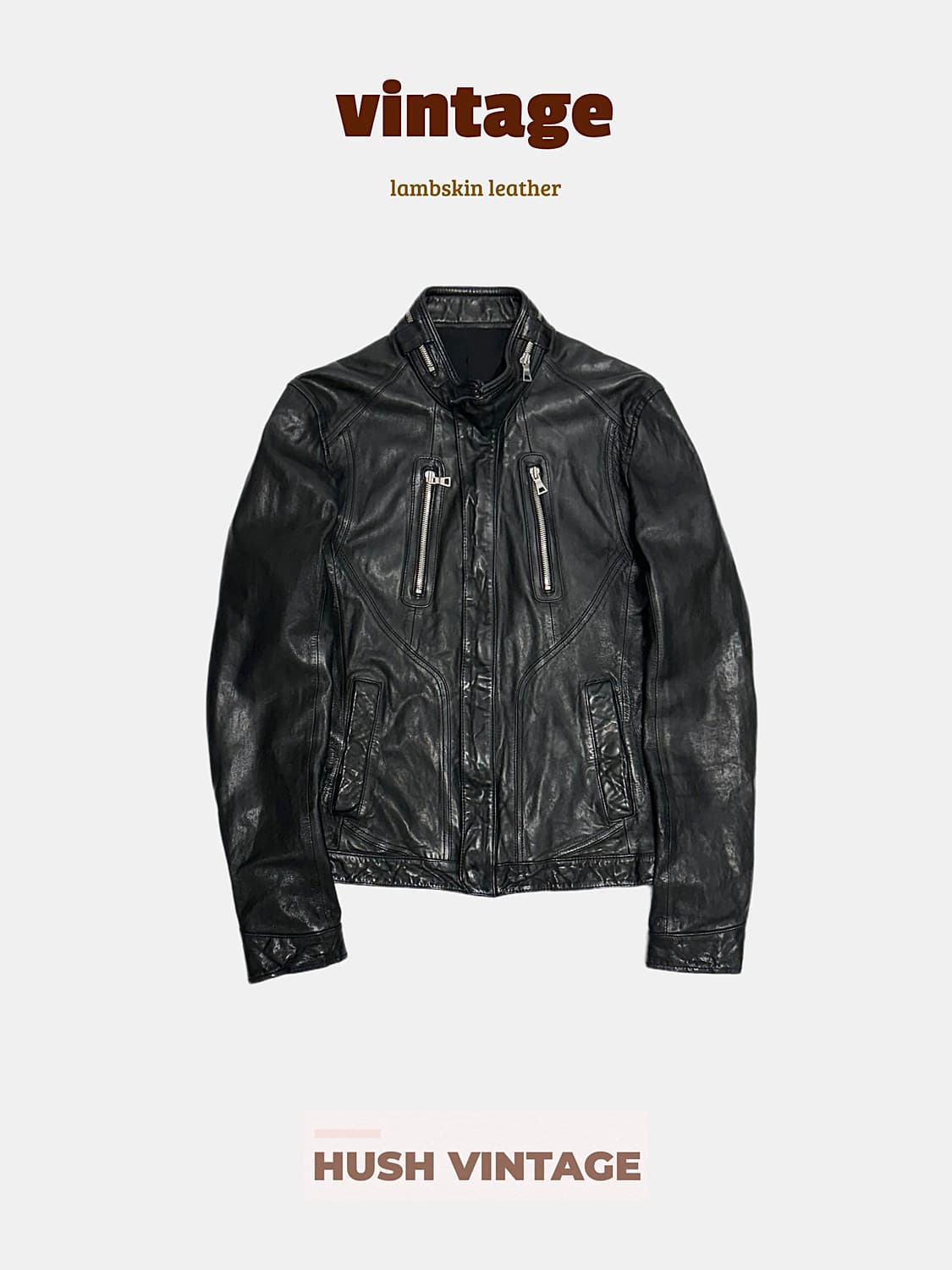 vintage 빈티지 슬림핏 양가죽 레더자켓 상품이미지1