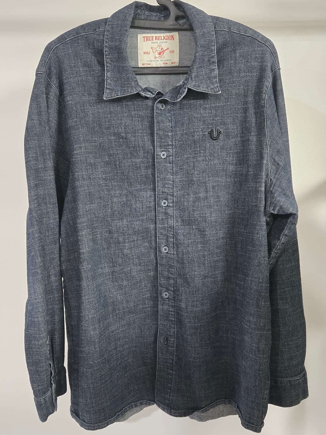 트루릴리전 자수 로고 데님 셔츠 상품이미지1