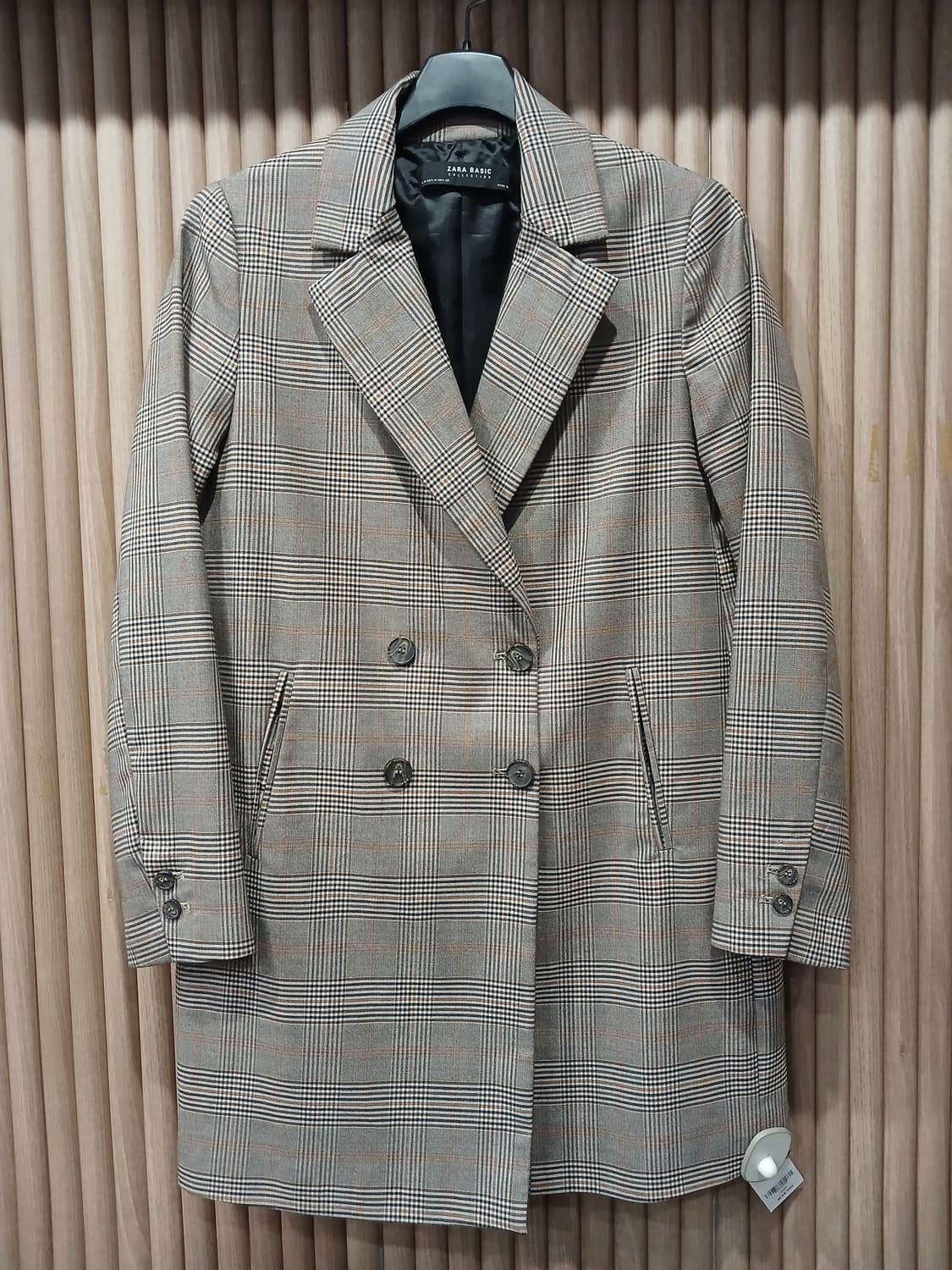 자라 글렌체크 블레이저 롱자켓- M 상품이미지1