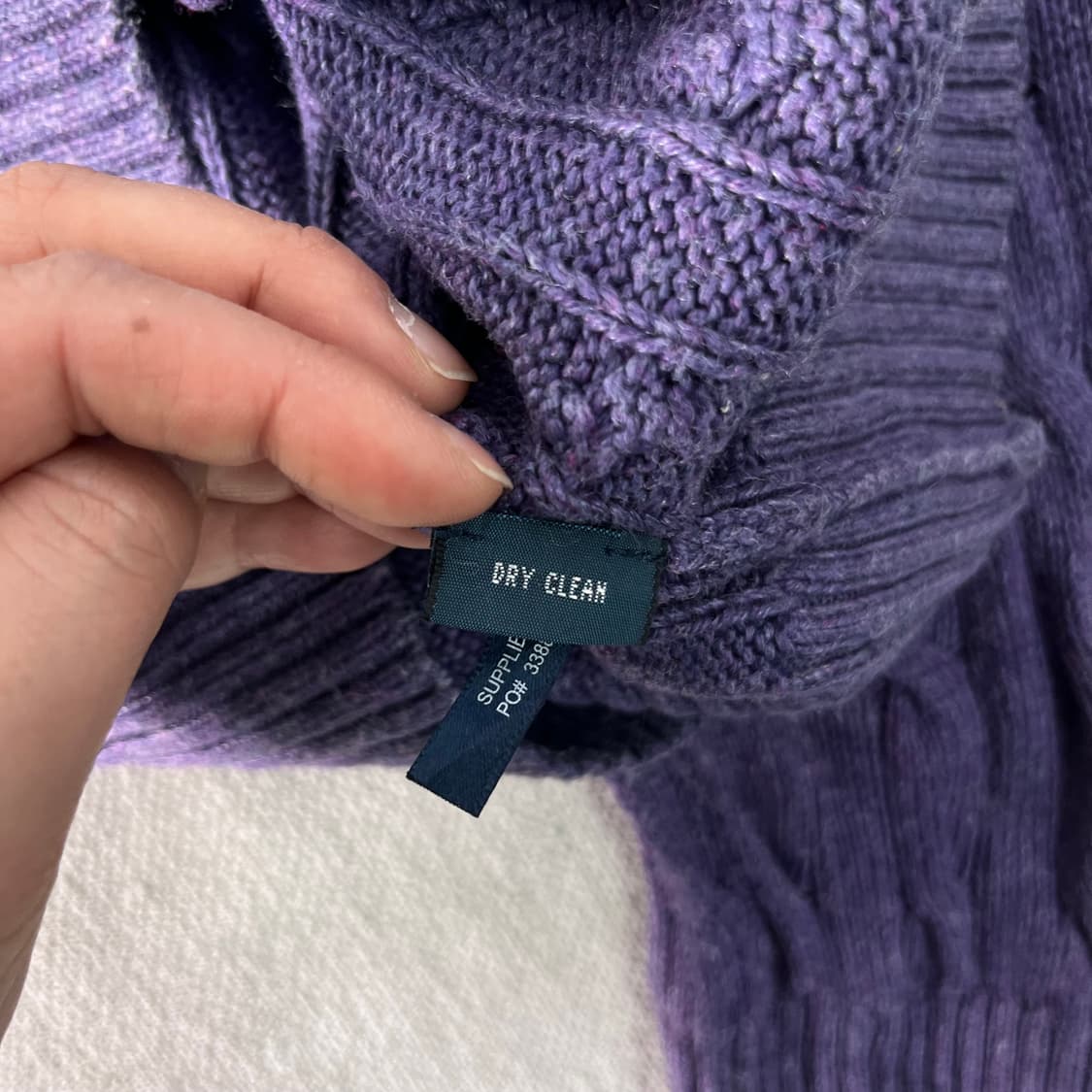 100 폴로랄프로렌 실크 꽈배기 브이넥 퍼플 니트 상품이미지7