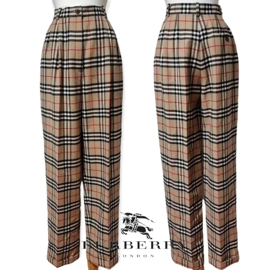 (25) 버버리바지 버버리체크바지 버버리팬츠 하이웨스트 상품이미지1