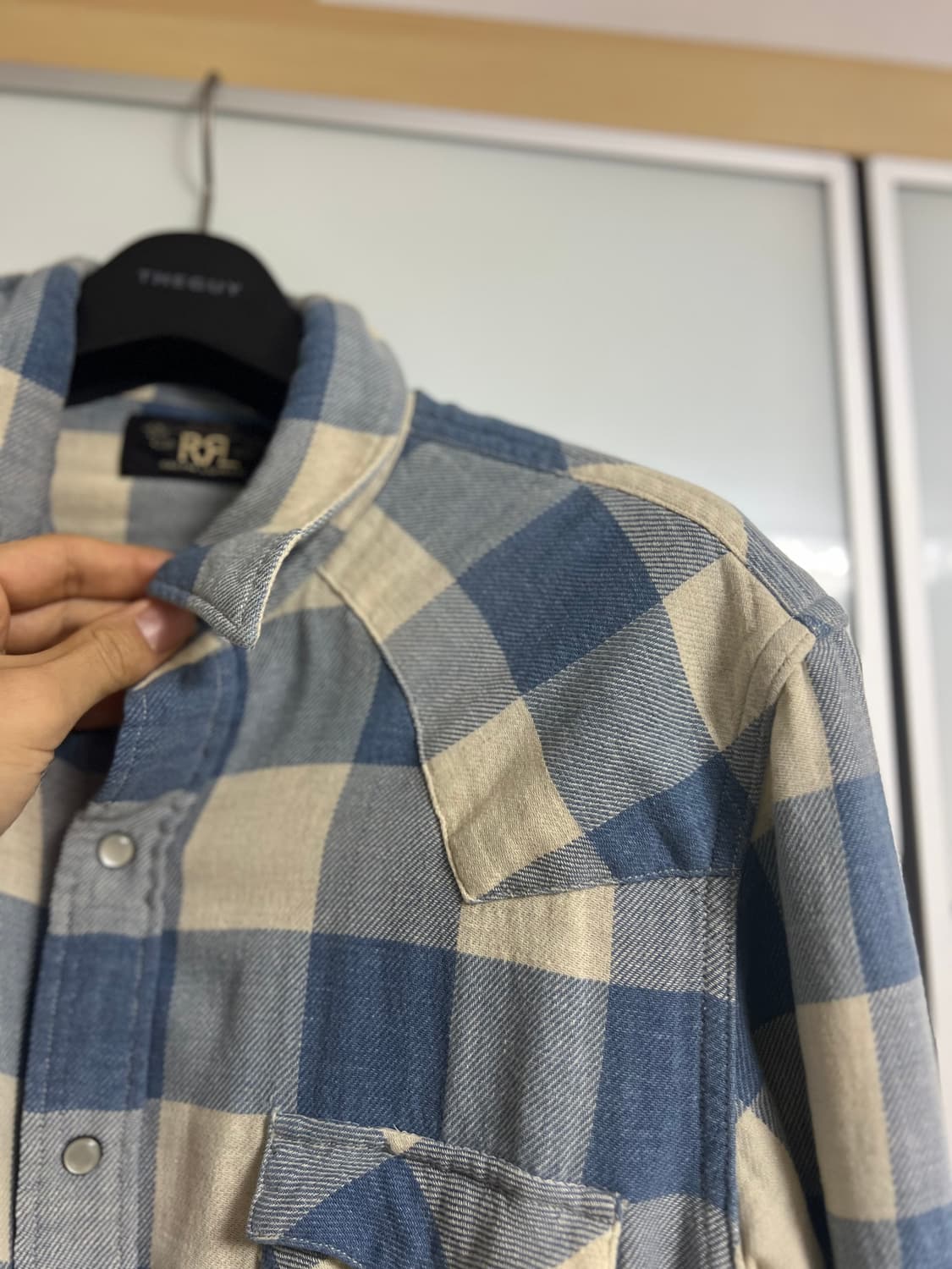 RRL 슬림핏 플래드 트윌 웨스턴셔츠 상품이미지9