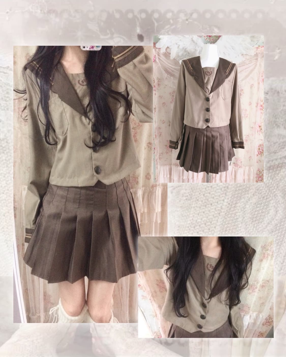 Vintage brown JK sailor school uniform 상품이미지1